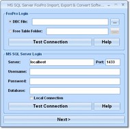 MS SQL Server FoxPro Import, Export & Convert Soft screenshot